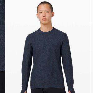 Lululemon Surge Warm Long Sleeve Heathered True Navy / Black